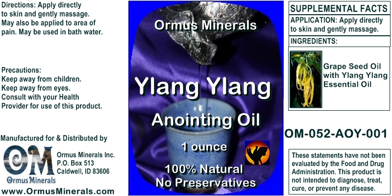 Ormus Minerals Ylang Ylang Anointing Oil 1 oz